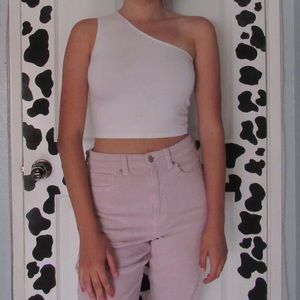 Brandy white one shoulder top